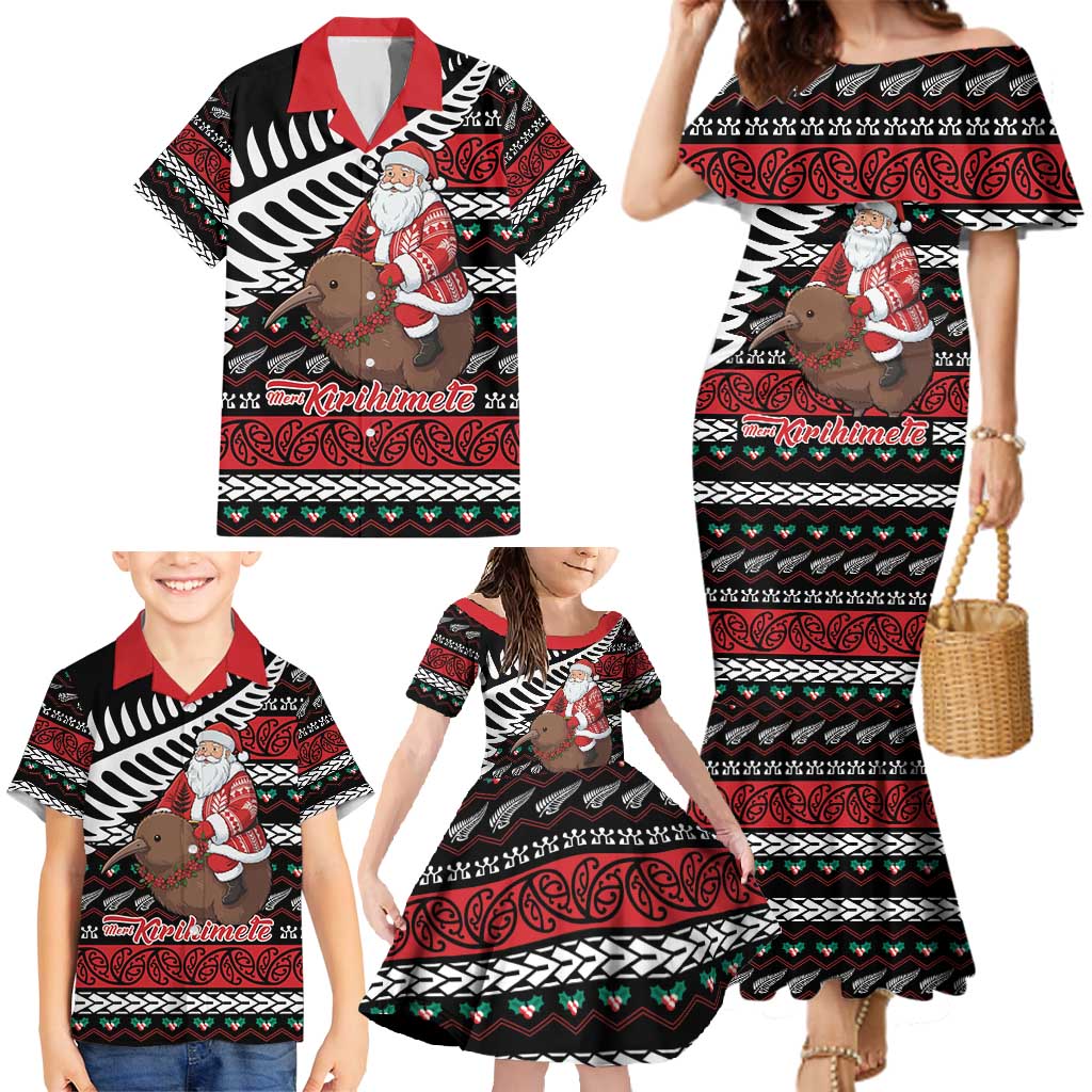 New Zealand Kiwi Santa Christmas Family Matching Mermaid Dress and Hawaiian Shirt He Wairua Kirihimete - Vibe Hoodie