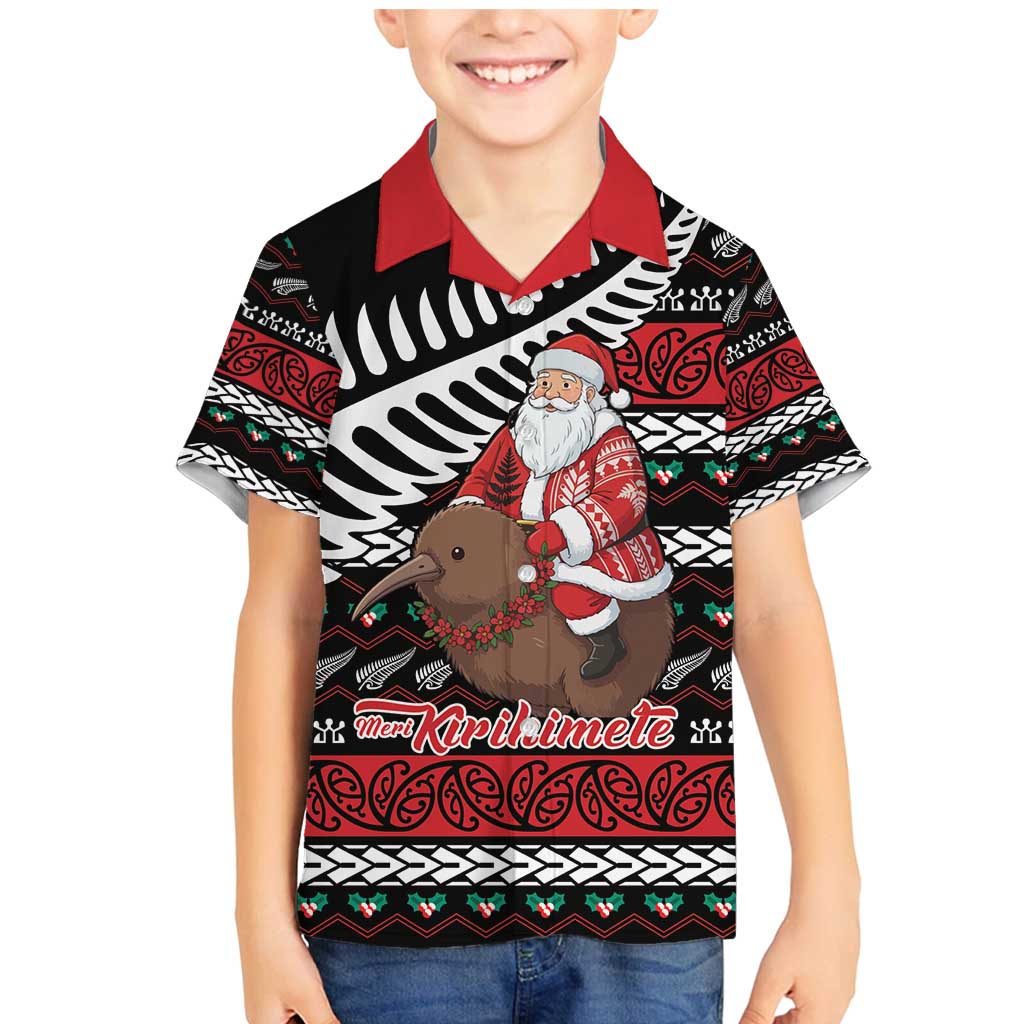 New Zealand Kiwi Santa Christmas Family Matching Mermaid Dress and Hawaiian Shirt He Wairua Kirihimete - Vibe Hoodie