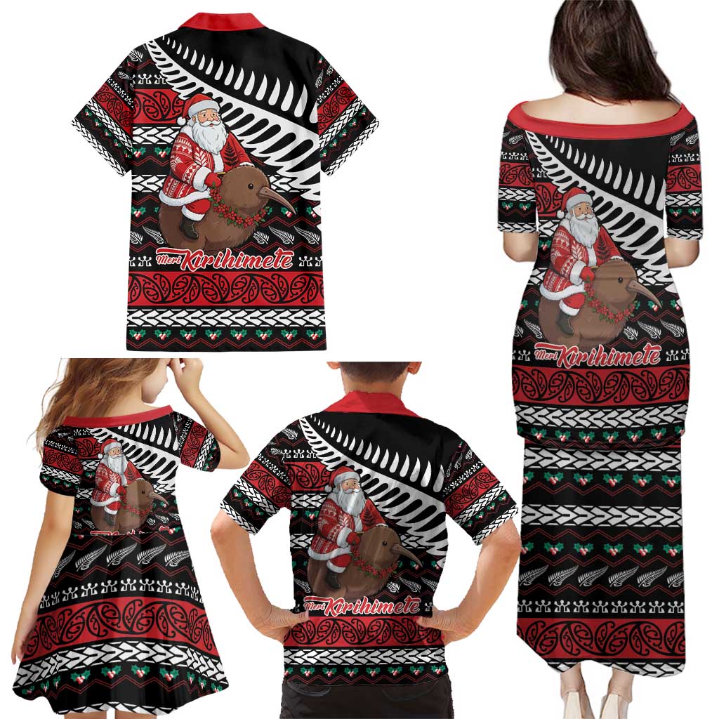 New Zealand Kiwi Santa Christmas Family Matching Puletasi and Hawaiian Shirt He Wairua Kirihimete - Vibe Hoodie