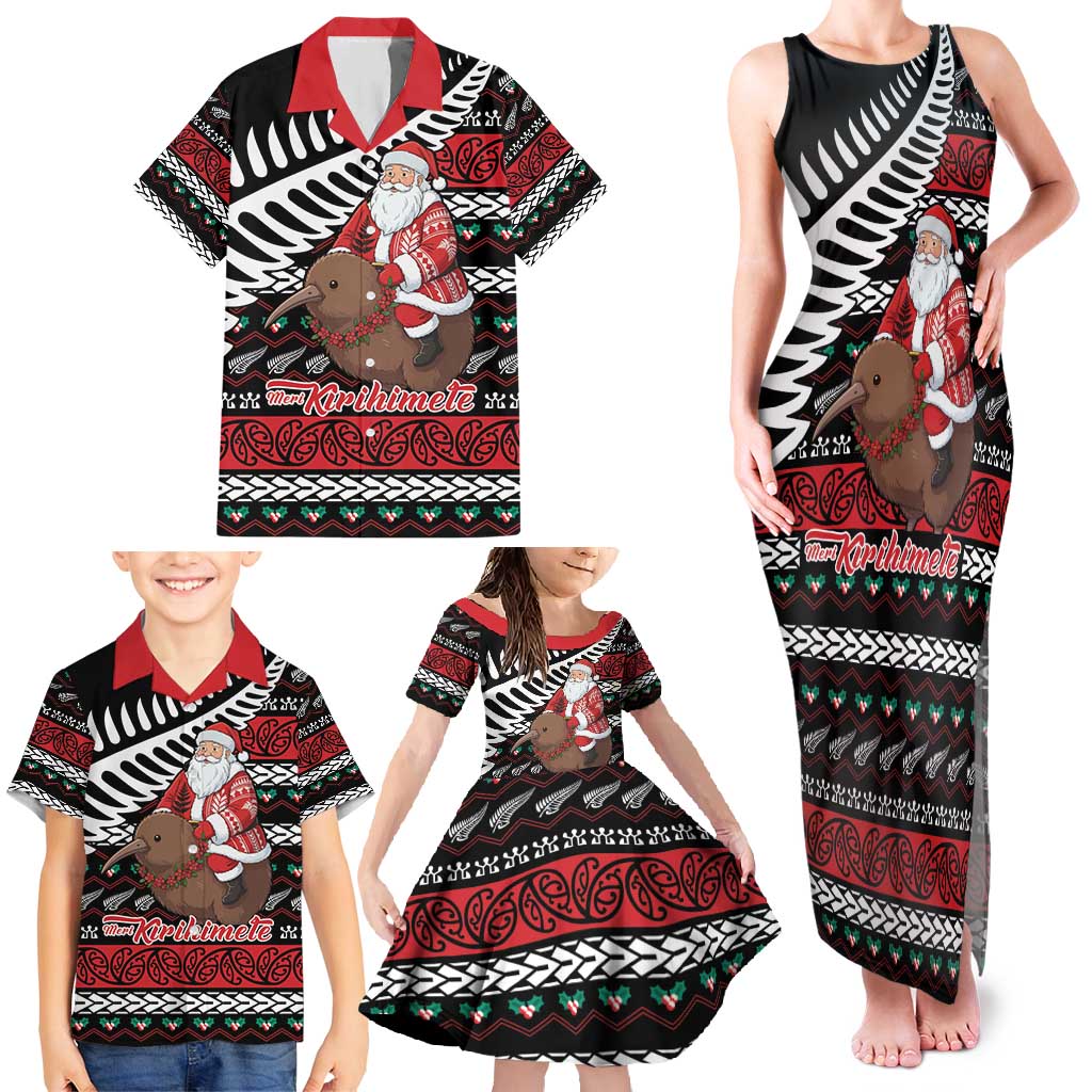 New Zealand Kiwi Santa Christmas Family Matching Tank Maxi Dress and Hawaiian Shirt He Wairua Kirihimete - Vibe Hoodie