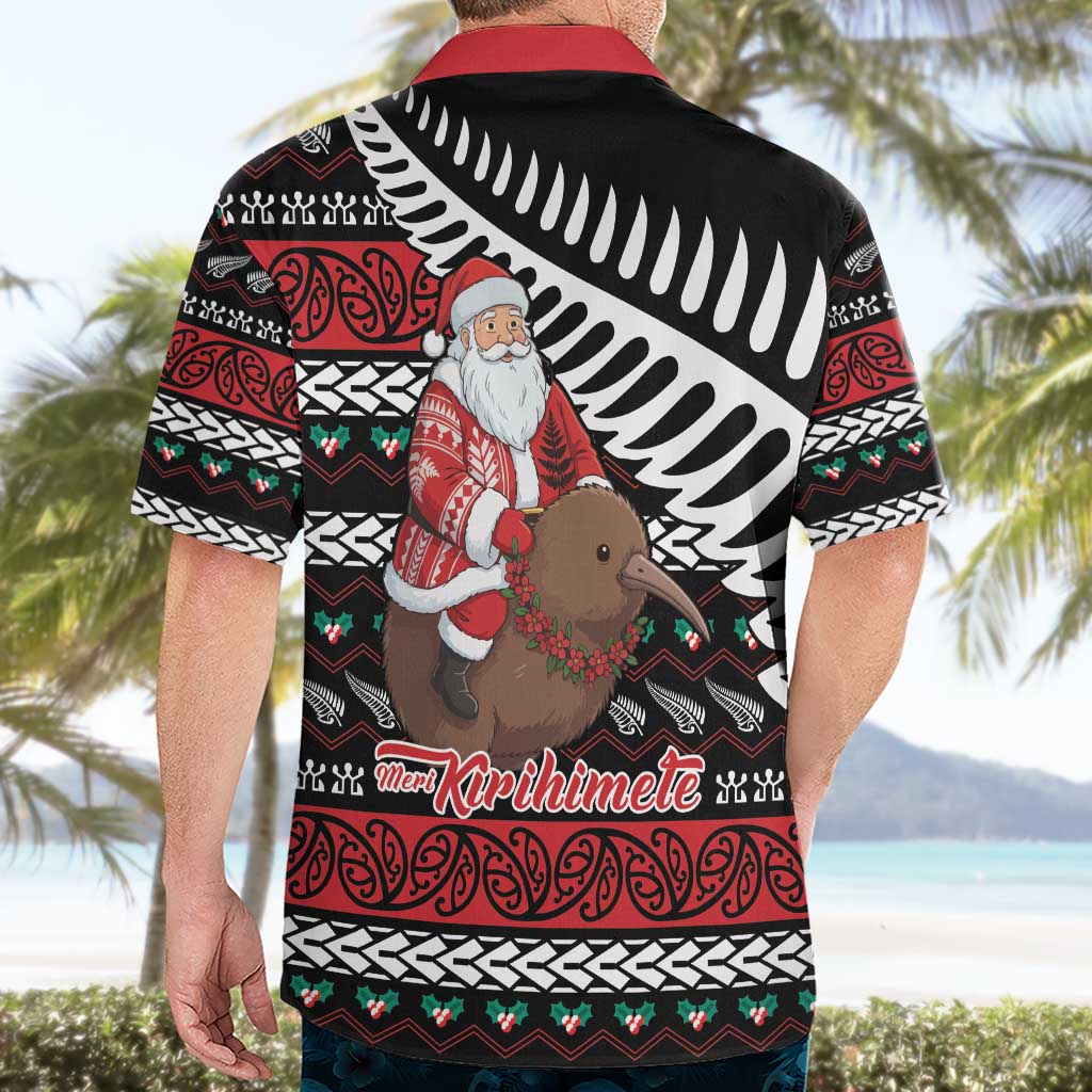 New Zealand Kiwi Santa Christmas Hawaiian Shirt He Wairua Kirihimete - Vibe Hoodie