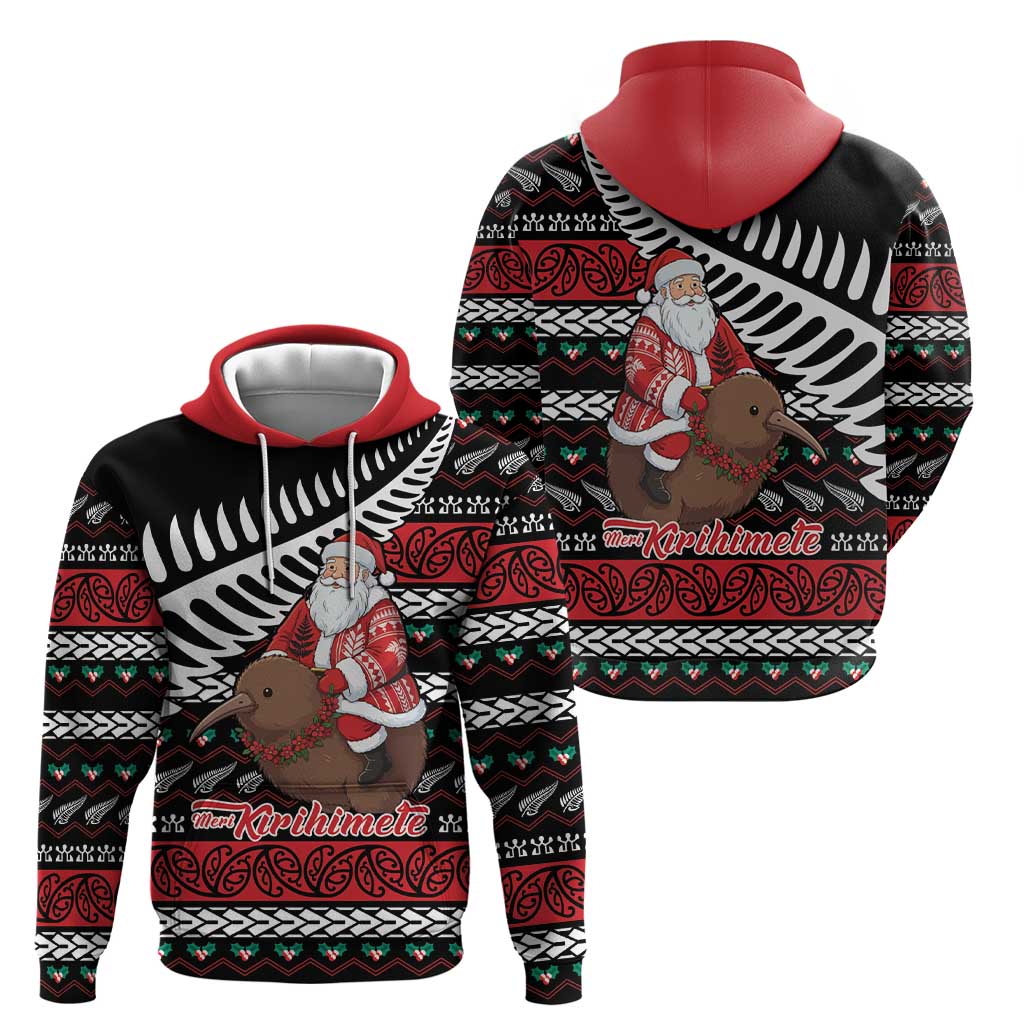 New Zealand Kiwi Santa Christmas Hoodie He Wairua Kirihimete - Vibe Hoodie