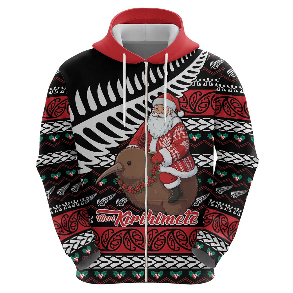 New Zealand Kiwi Santa Christmas Hoodie He Wairua Kirihimete - Vibe Hoodie
