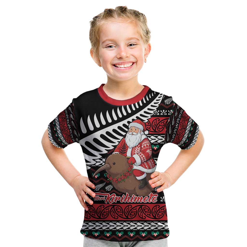 New Zealand Kiwi Santa Christmas Kid T Shirt He Wairua Kirihimete - Vibe Hoodie