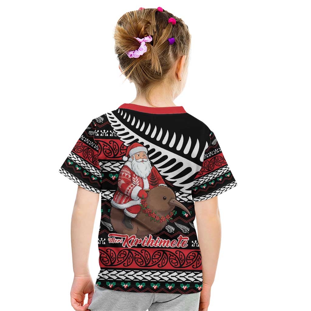 New Zealand Kiwi Santa Christmas Kid T Shirt He Wairua Kirihimete - Vibe Hoodie