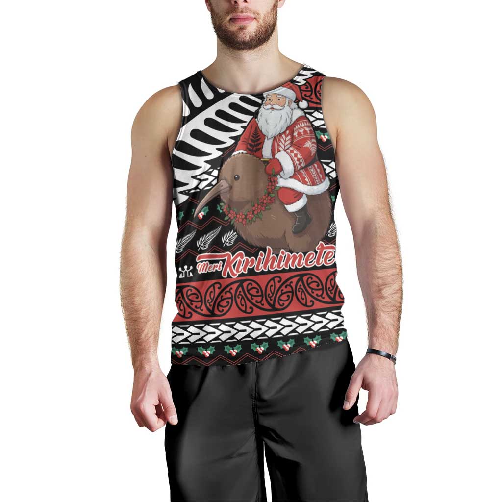 New Zealand Kiwi Santa Christmas Men Tank Top He Wairua Kirihimete - Vibe Hoodie