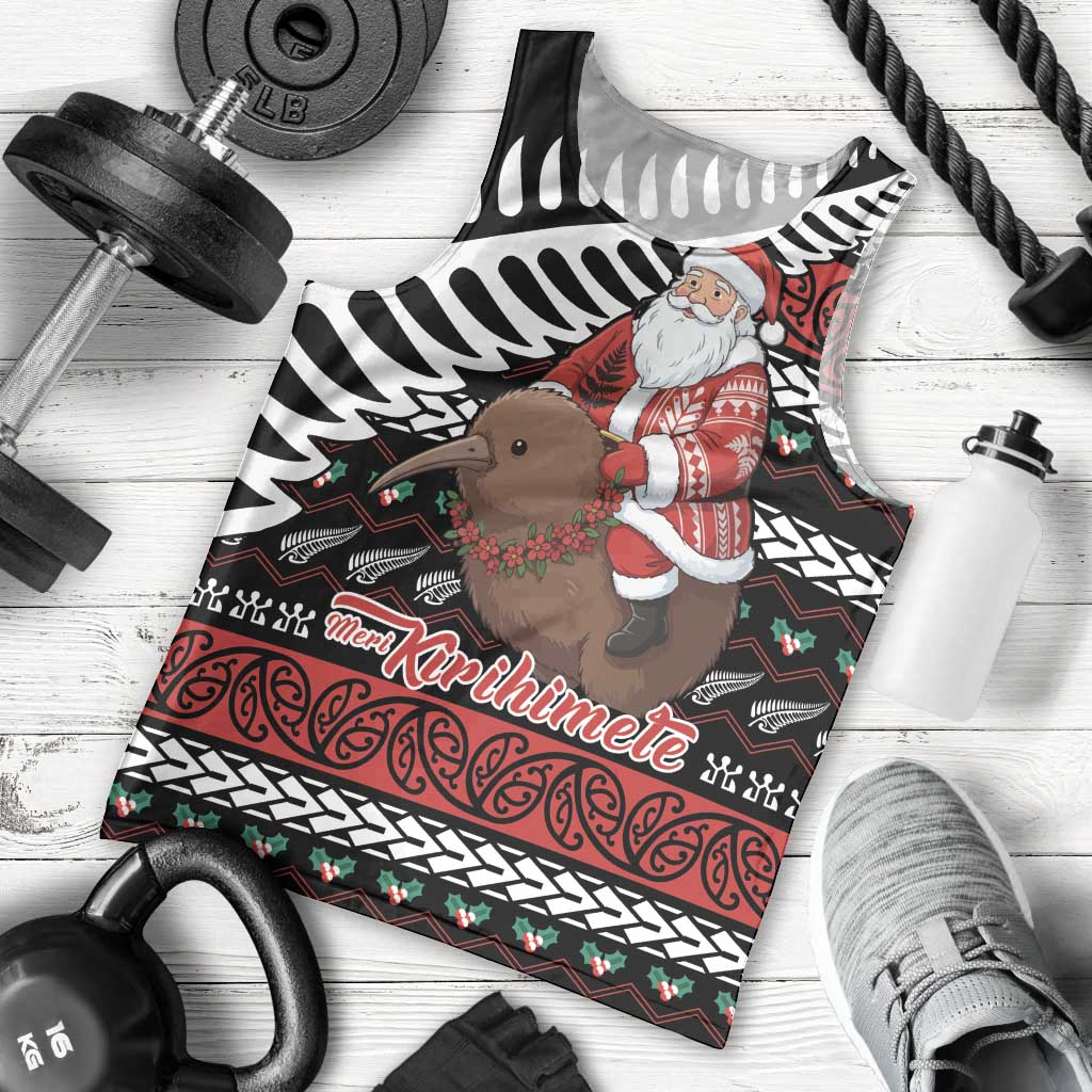 New Zealand Kiwi Santa Christmas Men Tank Top He Wairua Kirihimete - Vibe Hoodie