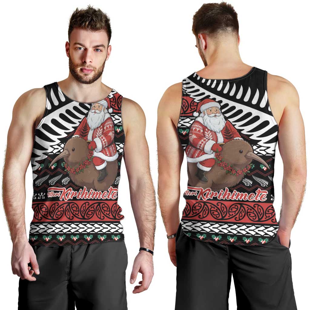 New Zealand Kiwi Santa Christmas Men Tank Top He Wairua Kirihimete - Vibe Hoodie