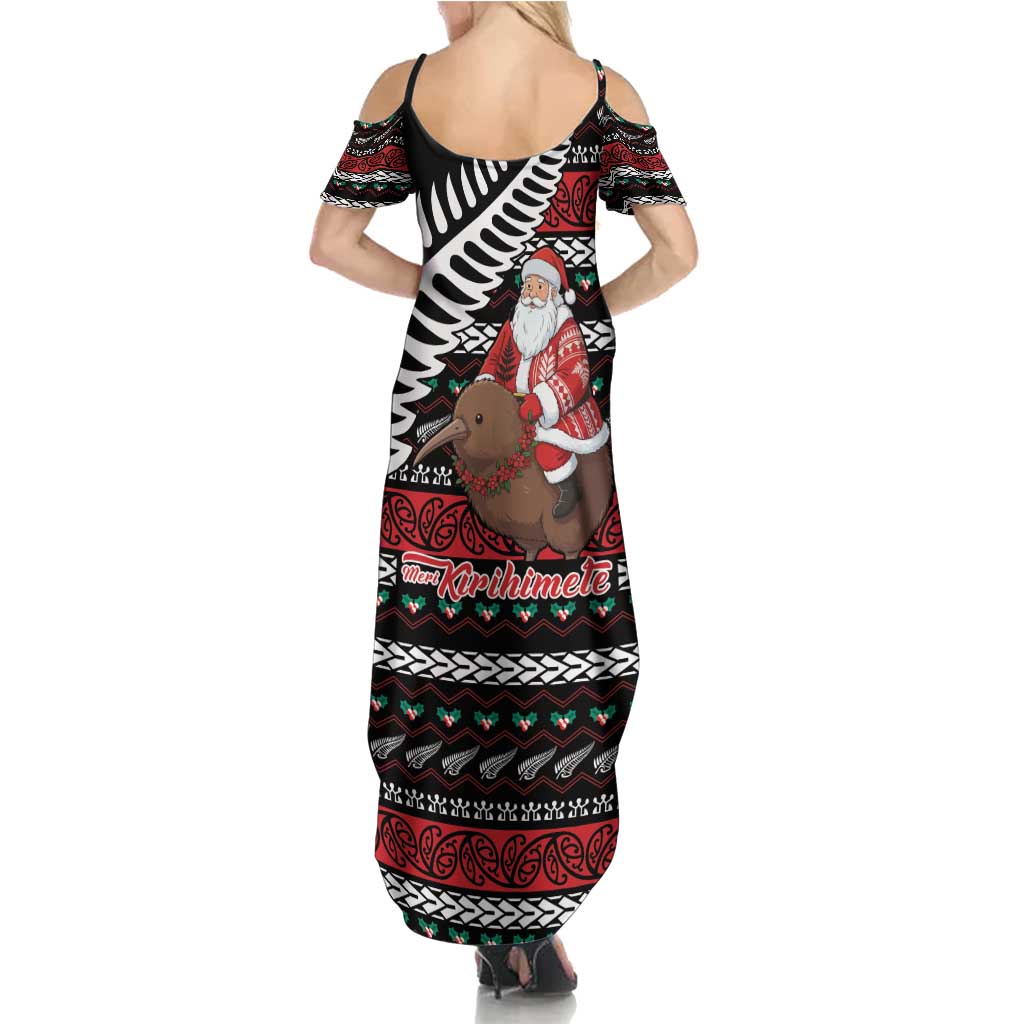 New Zealand Kiwi Santa Christmas Summer Maxi Dress He Wairua Kirihimete - Vibe Hoodie