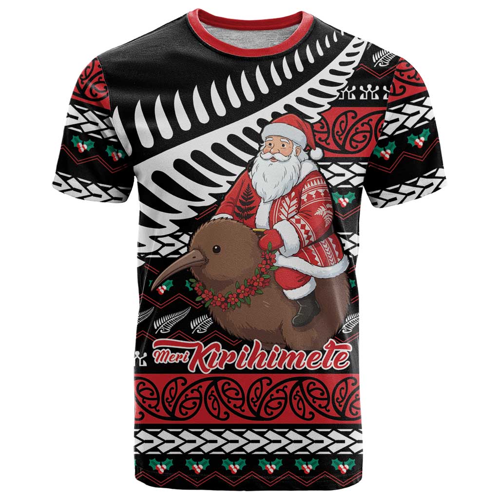 New Zealand Kiwi Santa Christmas T Shirt He Wairua Kirihimete - Vibe Hoodie