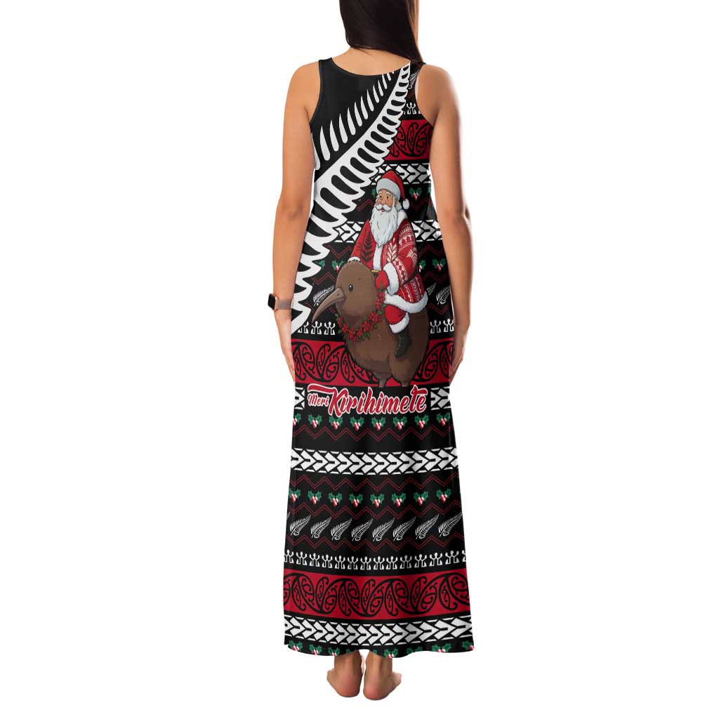 New Zealand Kiwi Santa Christmas Tank Maxi Dress He Wairua Kirihimete - Vibe Hoodie
