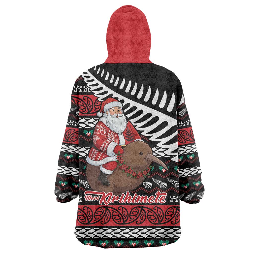 New Zealand Kiwi Santa Christmas Wearable Blanket Hoodie He Wairua Kirihimete - Vibe Hoodie