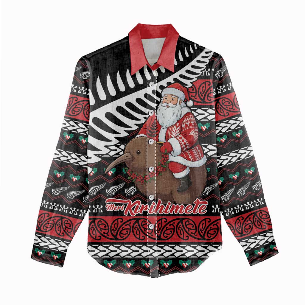 New Zealand Kiwi Santa Christmas Women Casual Shirt He Wairua Kirihimete - Vibe Hoodie
