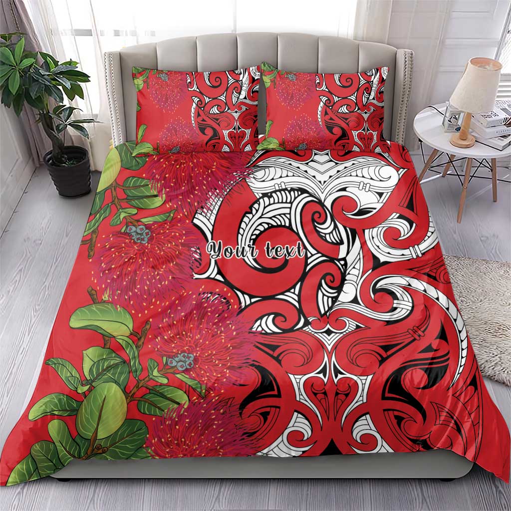 Personalised New Zealand Koru Pohutukawa Bedding Set Meri Kirihimete Aroha for Christmas - Vibe Hoodie