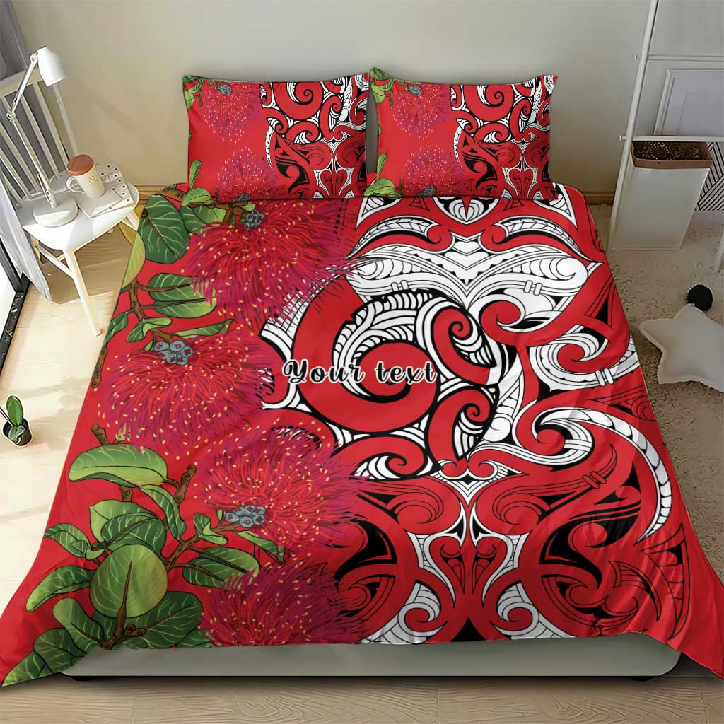 Personalised New Zealand Koru Pohutukawa Bedding Set Meri Kirihimete Aroha for Christmas - Vibe Hoodie