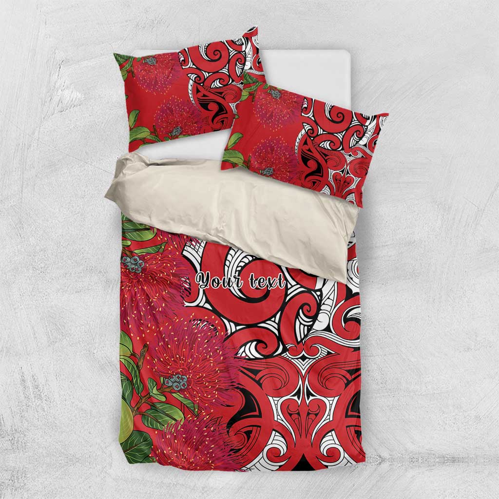 Personalised New Zealand Koru Pohutukawa Bedding Set Meri Kirihimete Aroha for Christmas - Vibe Hoodie