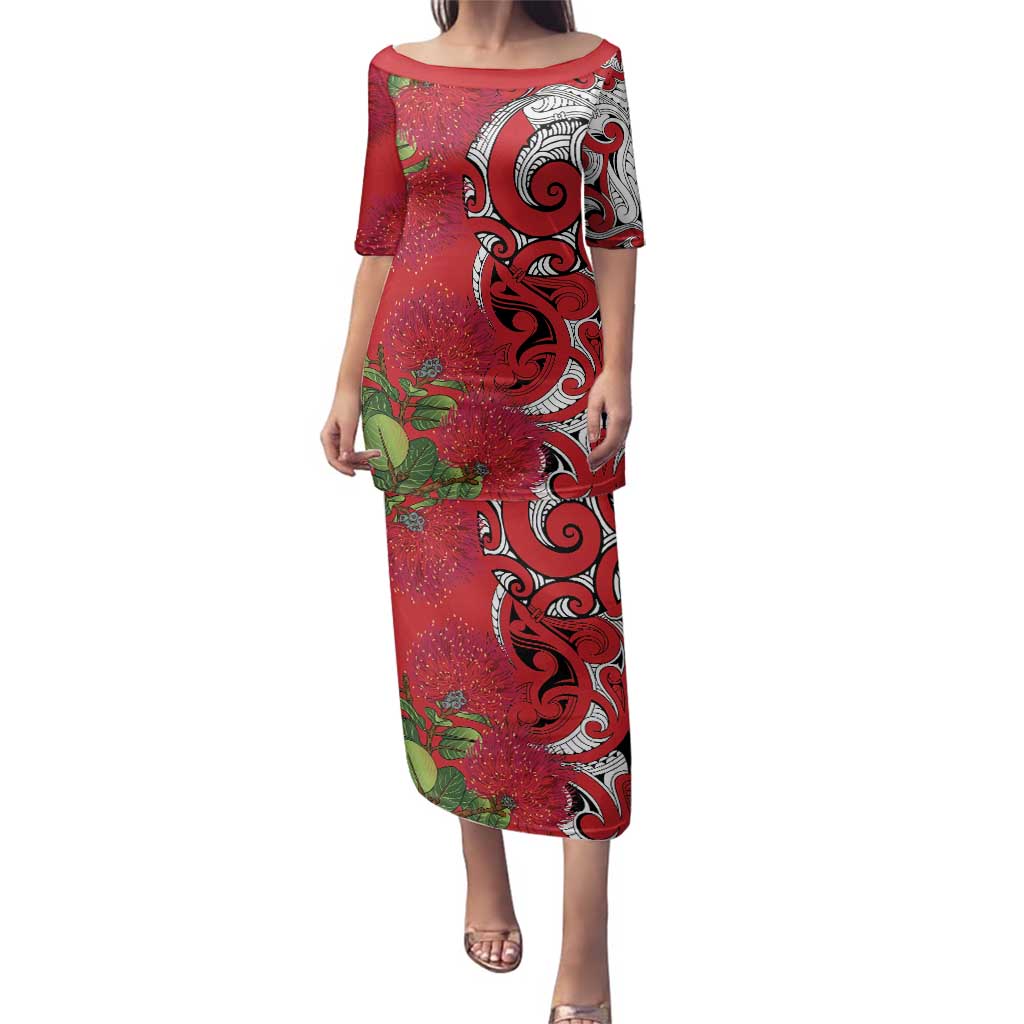 Personalised New Zealand Koru Pohutukawa Family Matching Puletasi and Hawaiian Shirt Meri Kirihimete Aroha for Christmas - Vibe Hoodie