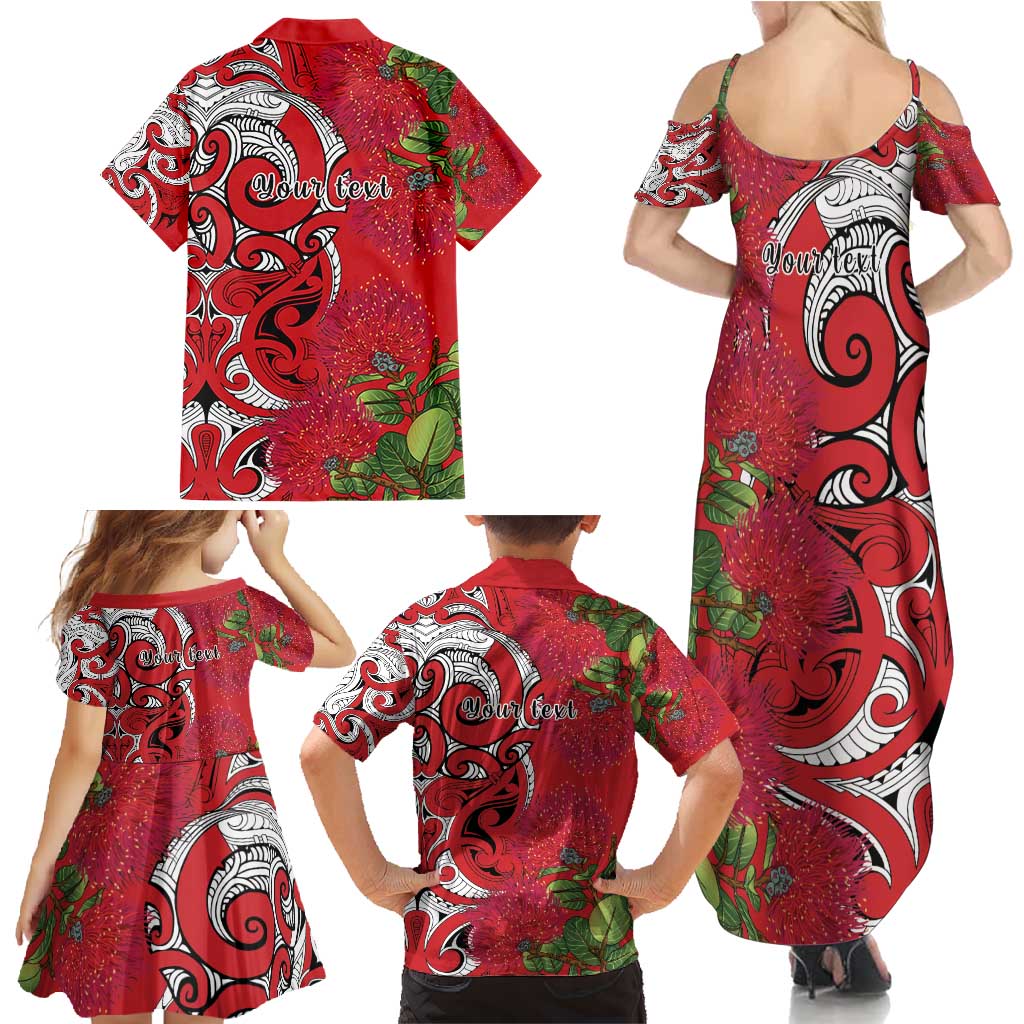 Personalised New Zealand Koru Pohutukawa Family Matching Summer Maxi Dress and Hawaiian Shirt Meri Kirihimete Aroha for Christmas - Vibe Hoodie