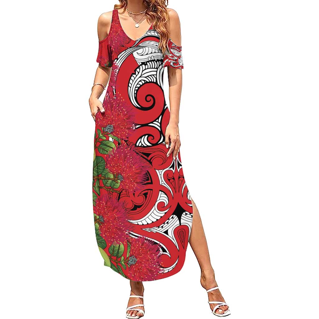 Personalised New Zealand Koru Pohutukawa Family Matching Summer Maxi Dress and Hawaiian Shirt Meri Kirihimete Aroha for Christmas - Vibe Hoodie