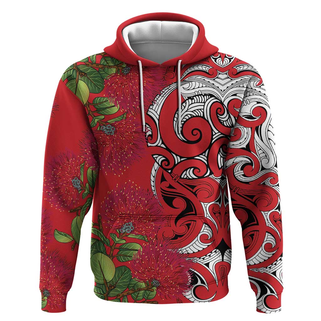 Personalised New Zealand Koru Pohutukawa Hoodie Meri Kirihimete Aroha for Christmas - Vibe Hoodie