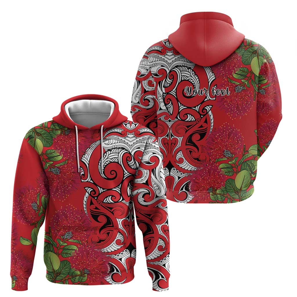 Personalised New Zealand Koru Pohutukawa Hoodie Meri Kirihimete Aroha for Christmas - Vibe Hoodie