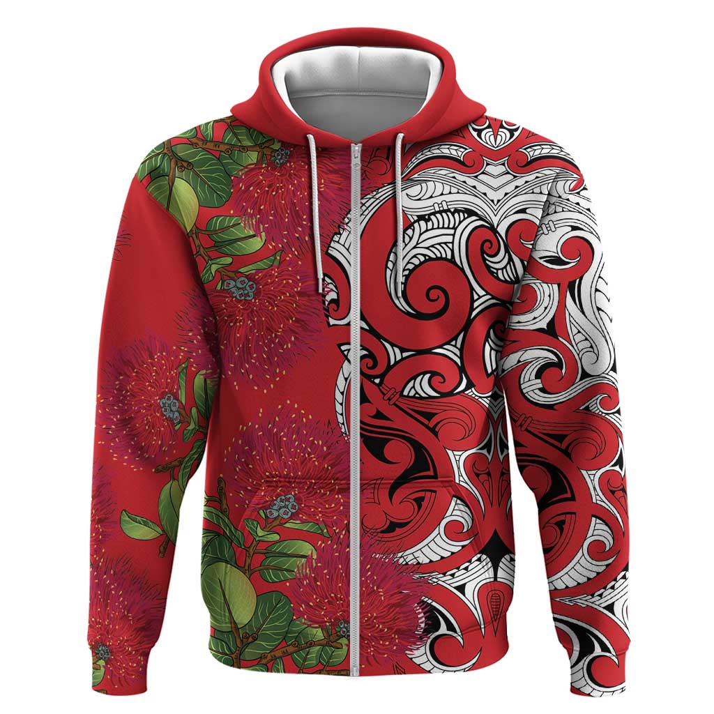 Personalised New Zealand Koru Pohutukawa Hoodie Meri Kirihimete Aroha for Christmas - Vibe Hoodie
