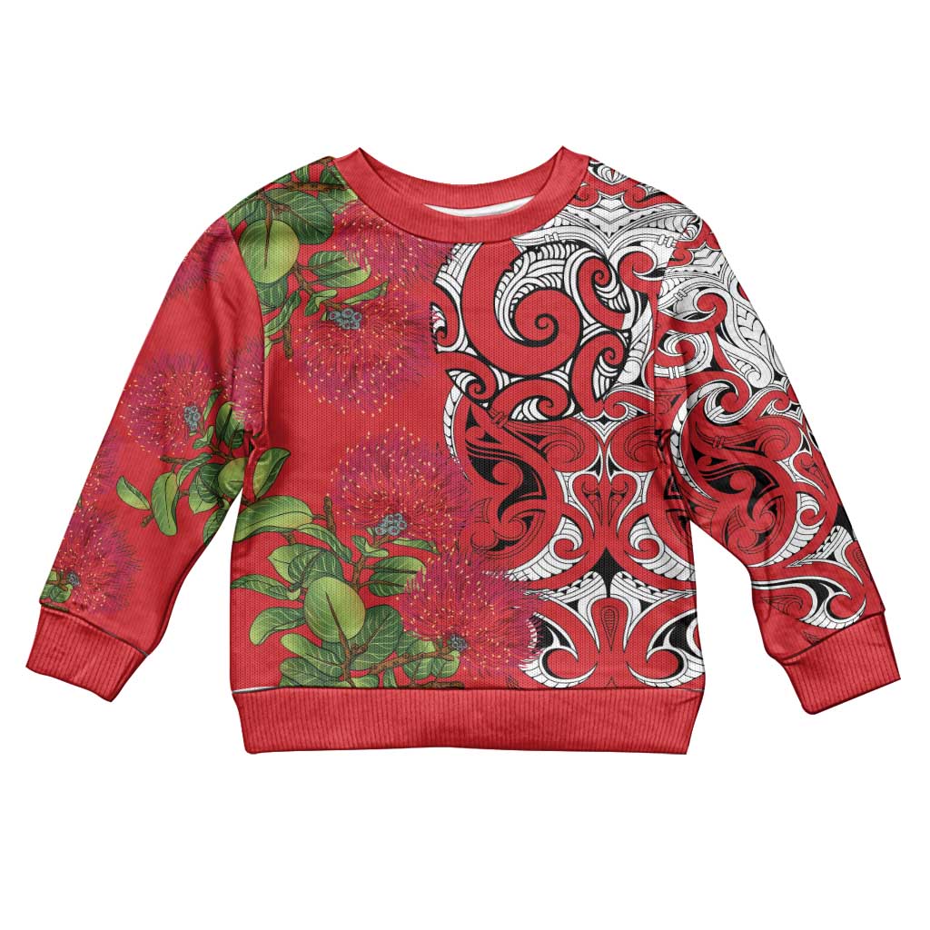 Personalised New Zealand Koru Pohutukawa Kid Ugly Christmas Sweater Meri Kirihimete Aroha for Christmas - Vibe Hoodie