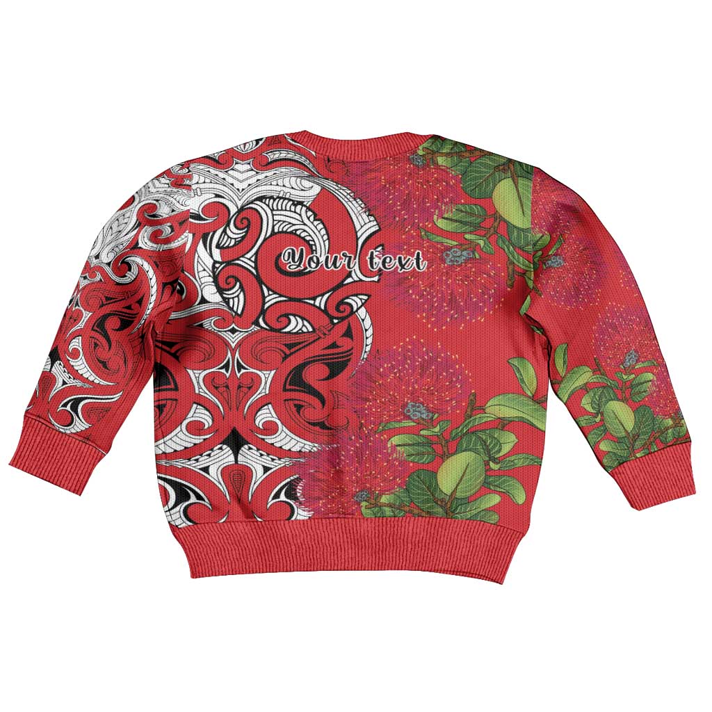 Personalised New Zealand Koru Pohutukawa Kid Ugly Christmas Sweater Meri Kirihimete Aroha for Christmas - Vibe Hoodie