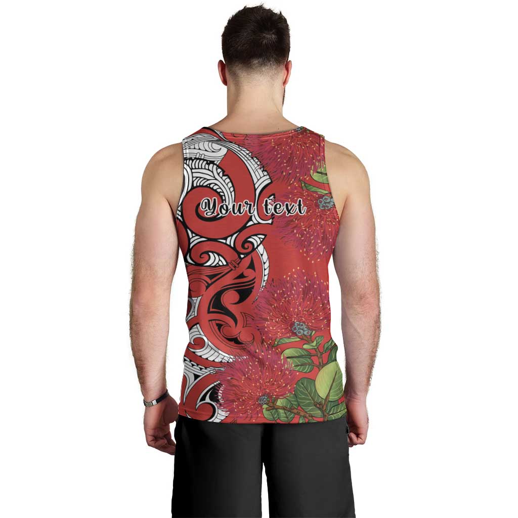 Personalised New Zealand Koru Pohutukawa Men Tank Top Meri Kirihimete Aroha for Christmas - Vibe Hoodie