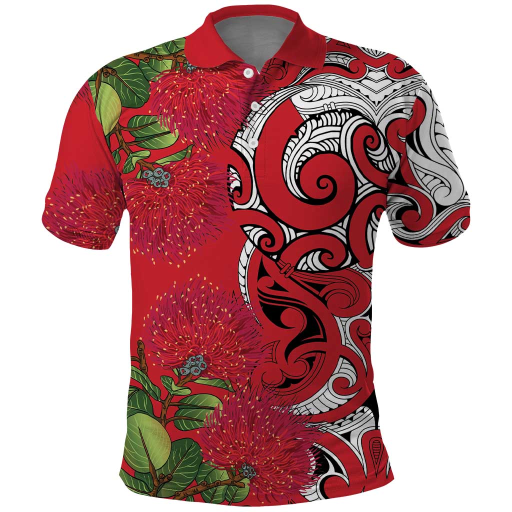 Personalised New Zealand Koru Pohutukawa Polo Shirt Meri Kirihimete Aroha for Christmas - Vibe Hoodie