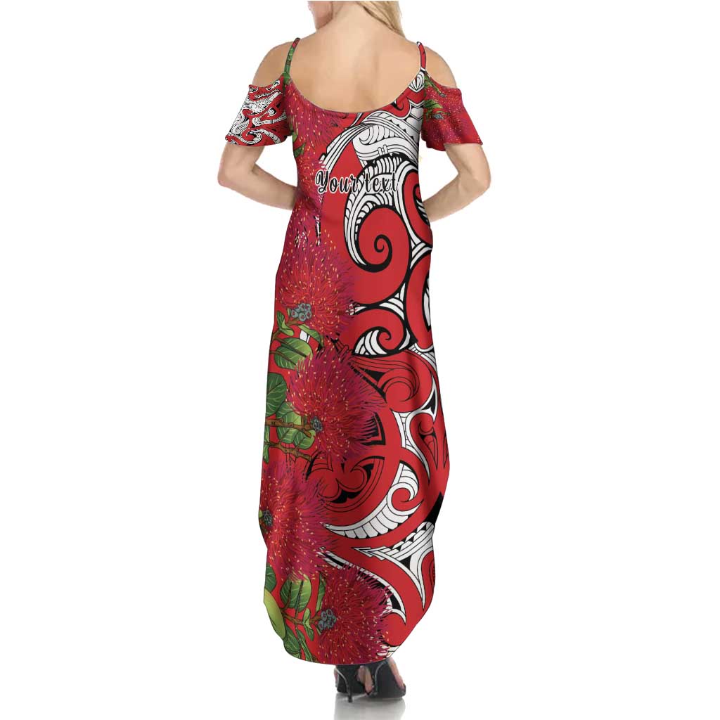 Personalised New Zealand Koru Pohutukawa Summer Maxi Dress Meri Kirihimete Aroha for Christmas - Vibe Hoodie