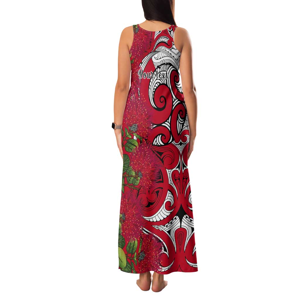 Personalised New Zealand Koru Pohutukawa Tank Maxi Dress Meri Kirihimete Aroha for Christmas - Vibe Hoodie
