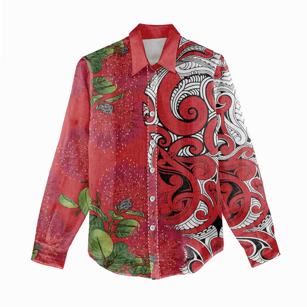 Personalised New Zealand Koru Pohutukawa Women Casual Shirt Meri Kirihimete Aroha for Christmas - Vibe Hoodie