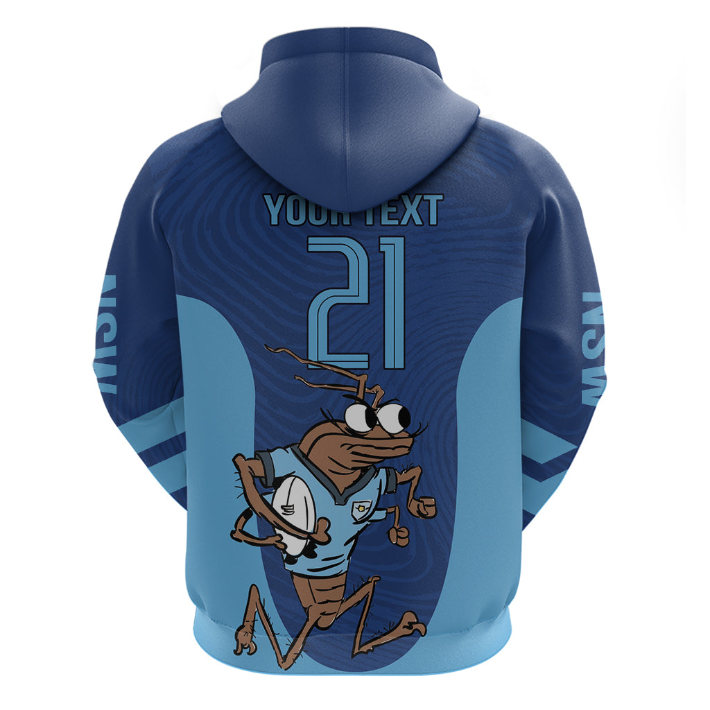 Custom New South Wales Rugby Hoodie Blues Cockroach Origin Sporty LT9 - Vibe Hoodie Shop