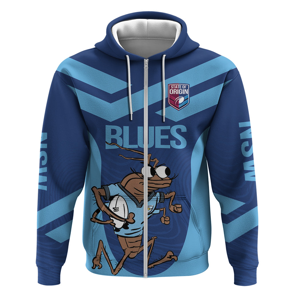 Custom New South Wales Rugby Hoodie Blues Cockroach Origin Sporty LT9 - Vibe Hoodie Shop