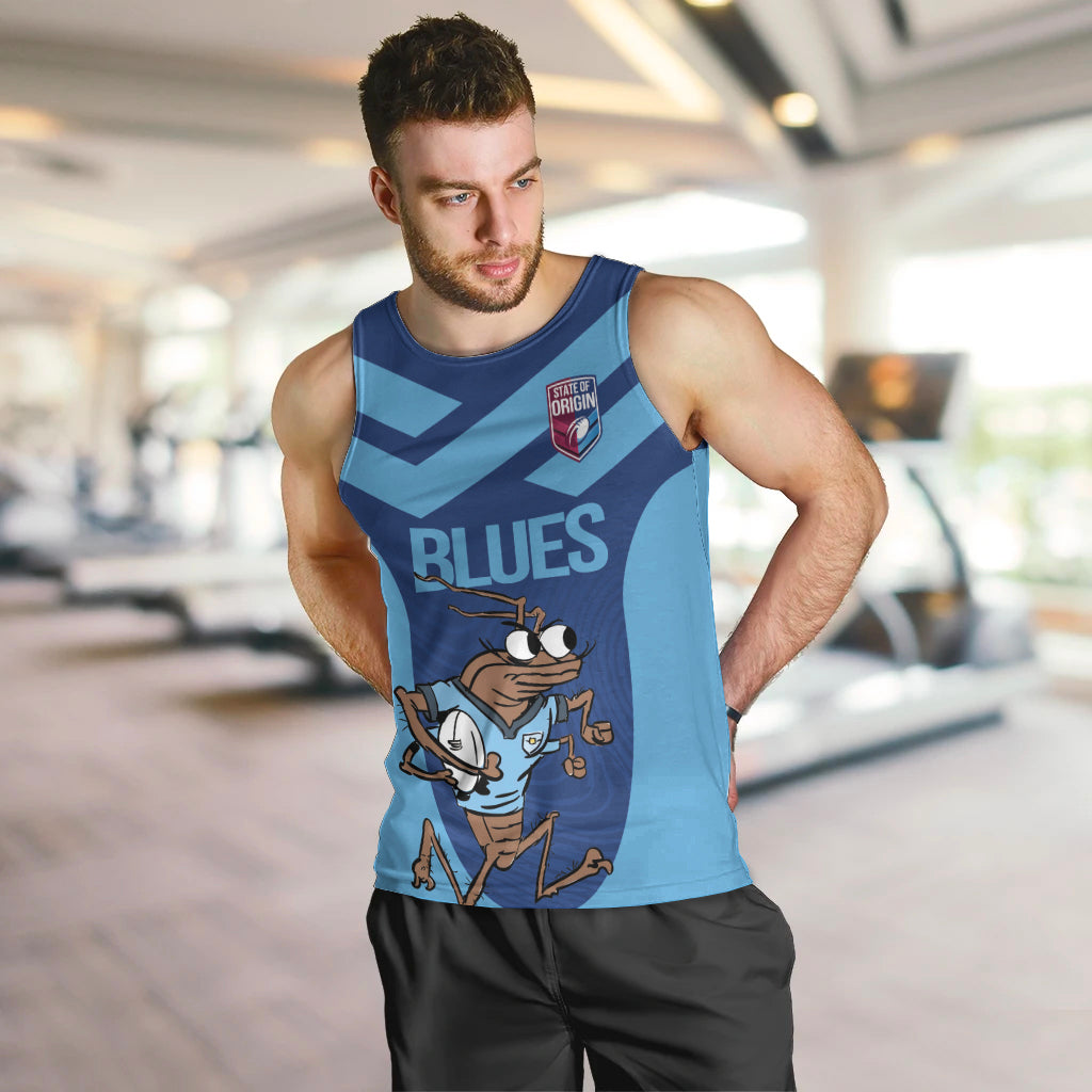 Custom New South Wales Rugby Men Tank Top Blues Cockroach Origin Sporty - Vibe Hoodie Shop