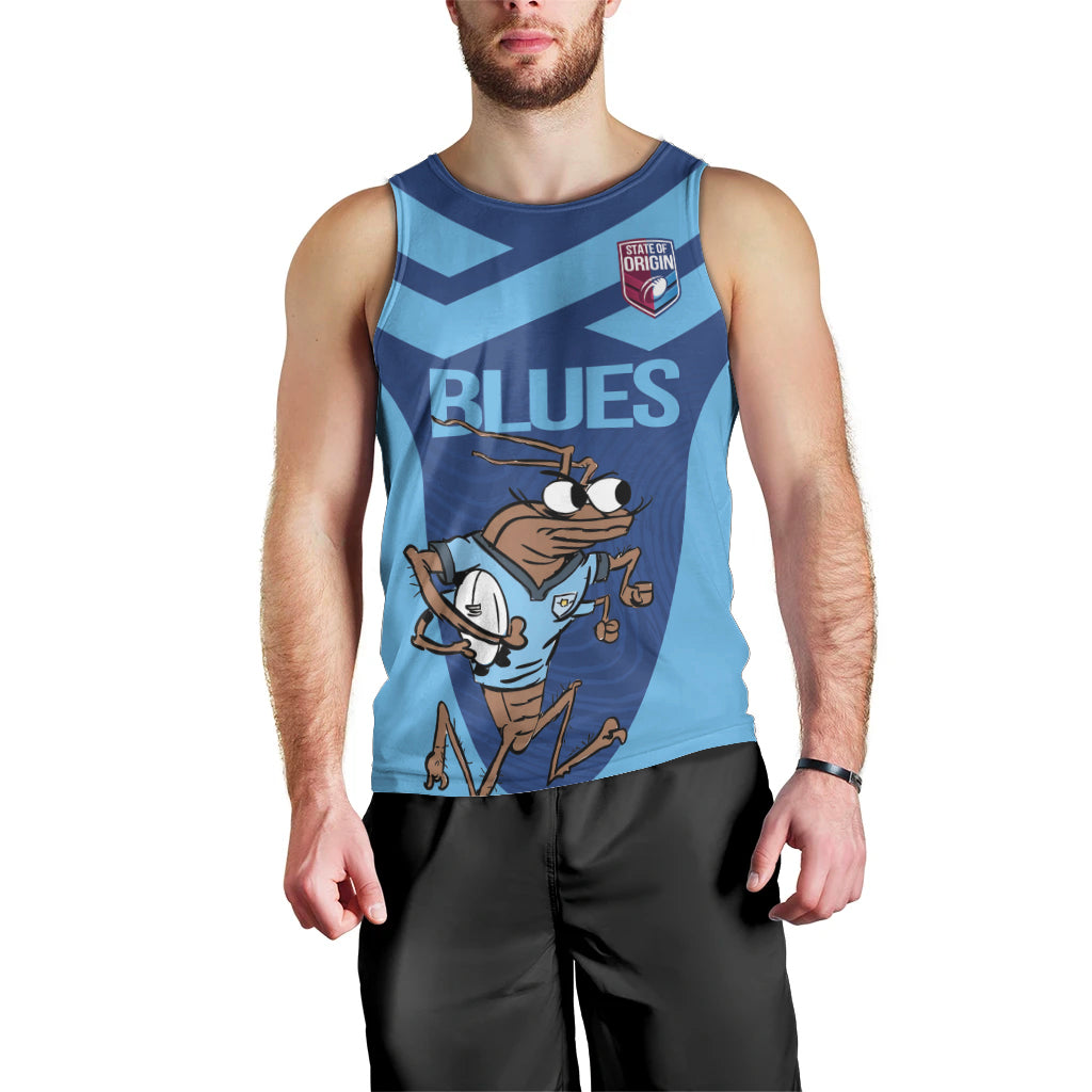 Custom New South Wales Rugby Men Tank Top Blues Cockroach Origin Sporty - Vibe Hoodie Shop