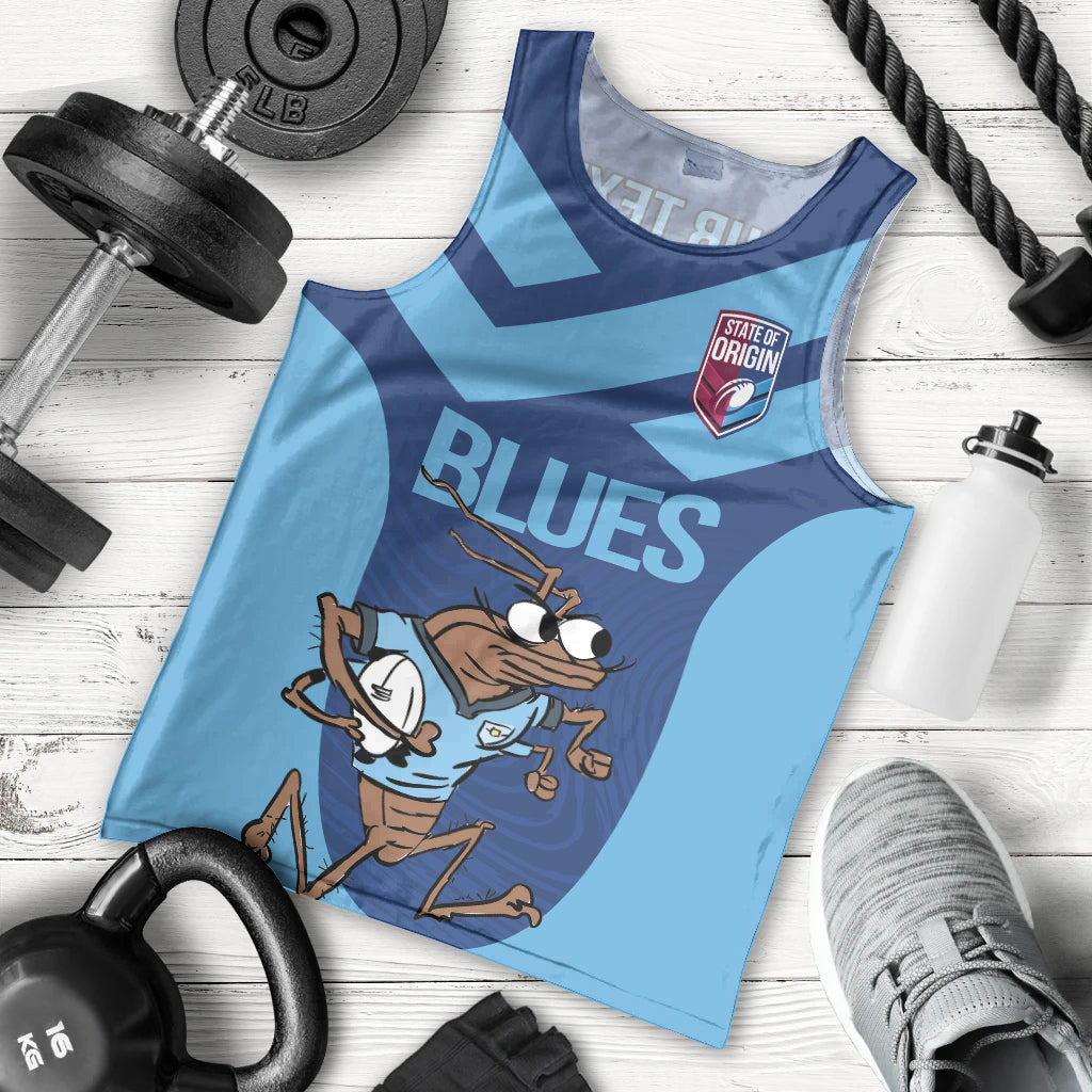 Custom New South Wales Rugby Men Tank Top Blues Cockroach Origin Sporty - Vibe Hoodie Shop