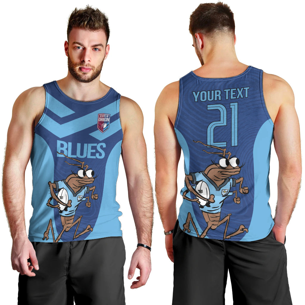 Custom New South Wales Rugby Men Tank Top Blues Cockroach Origin Sporty - Vibe Hoodie Shop