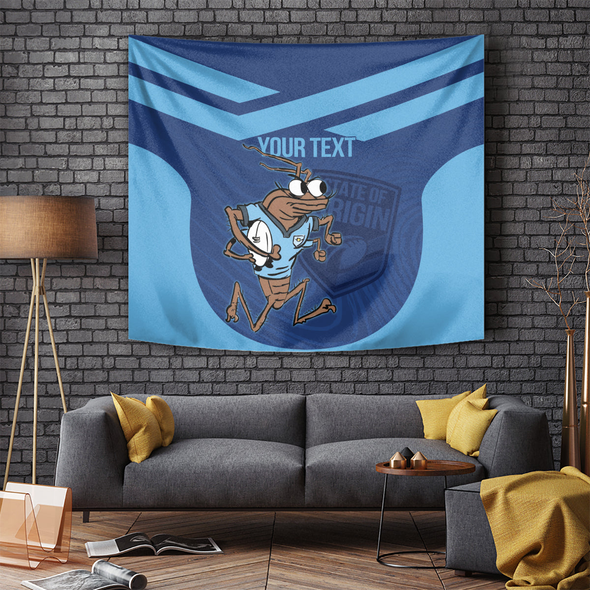 Custom New South Wales Rugby Tapestry Blues Cockroach Origin Sporty - Vibe Hoodie Shop