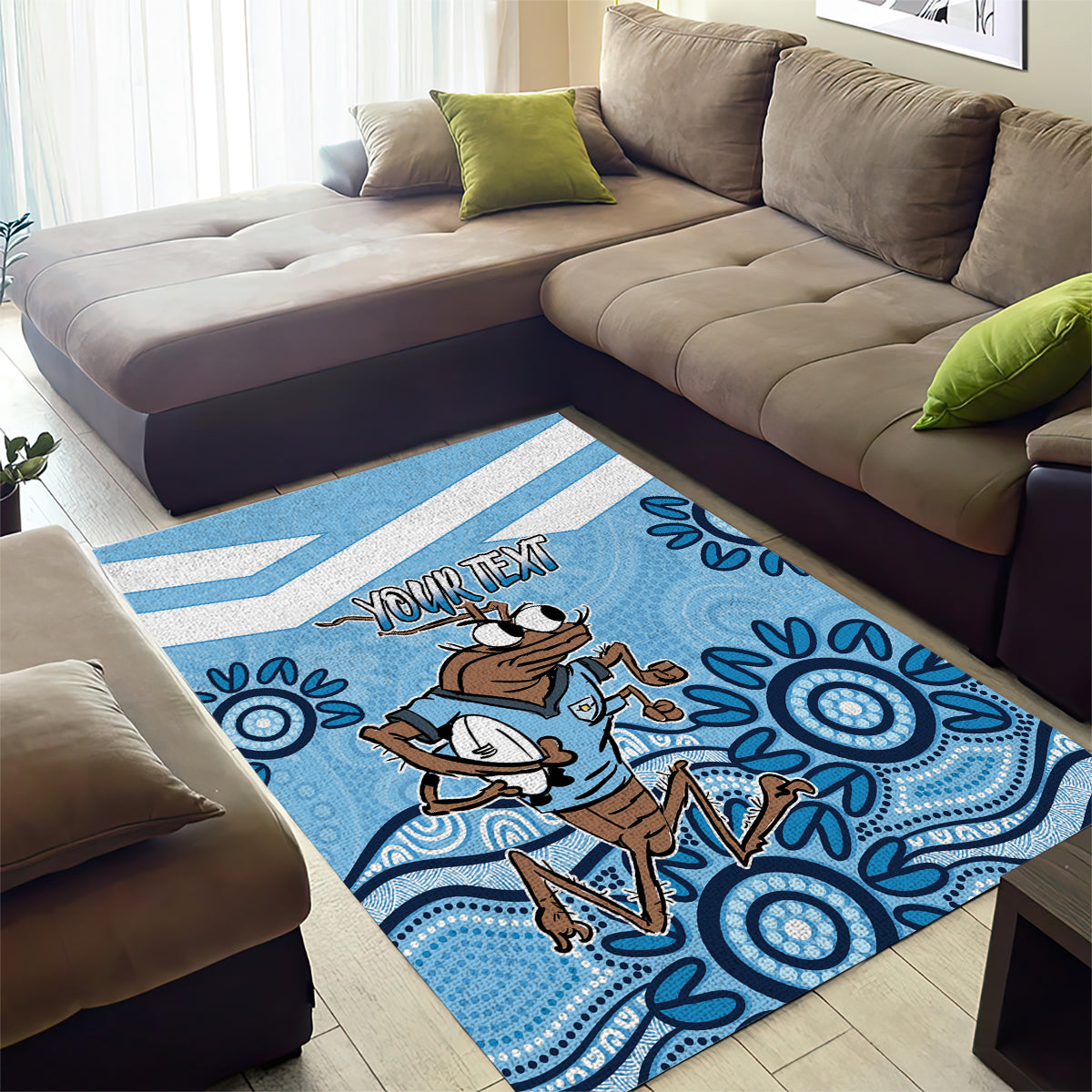 Custom NSW Blues Cockroach Blooded Aboriginal Inspired Area Rug - Vibe Hoodie Shop