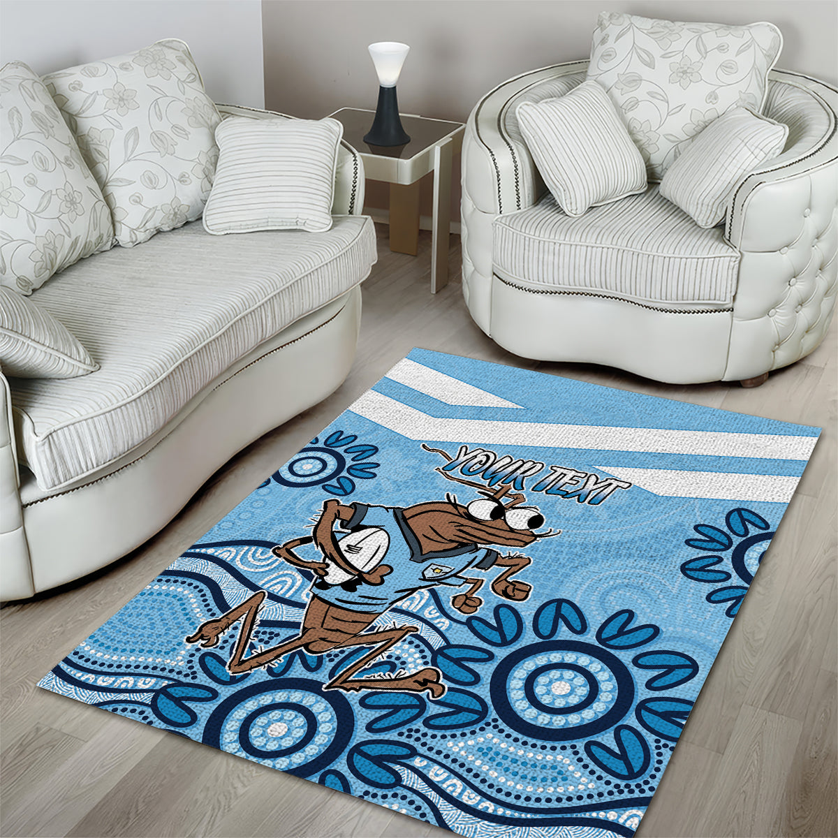 Custom NSW Blues Cockroach Blooded Aboriginal Inspired Area Rug - Vibe Hoodie Shop