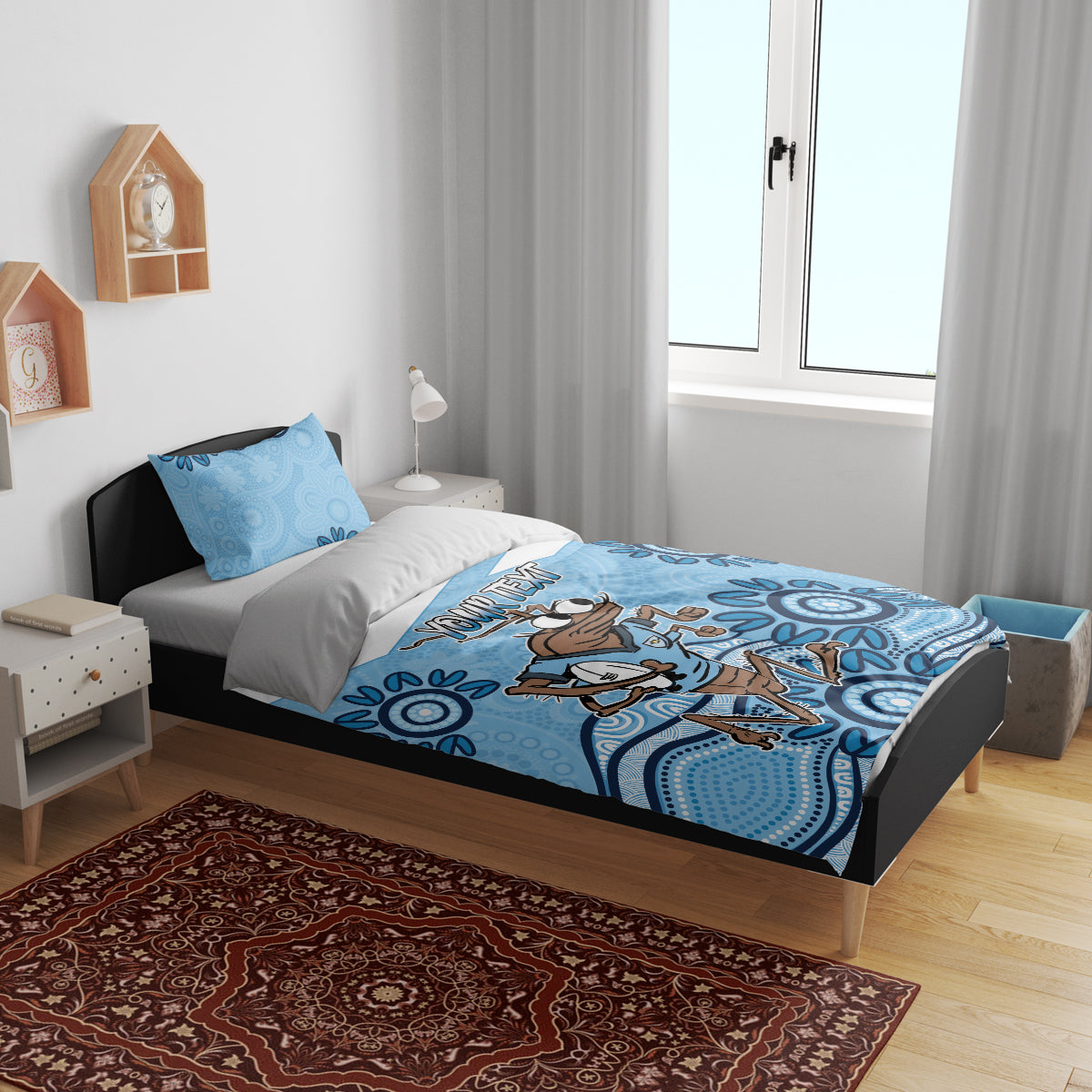 Custom NSW Blues Cockroach Blooded Aboriginal Inspired Bedding Set - Vibe Hoodie Shop