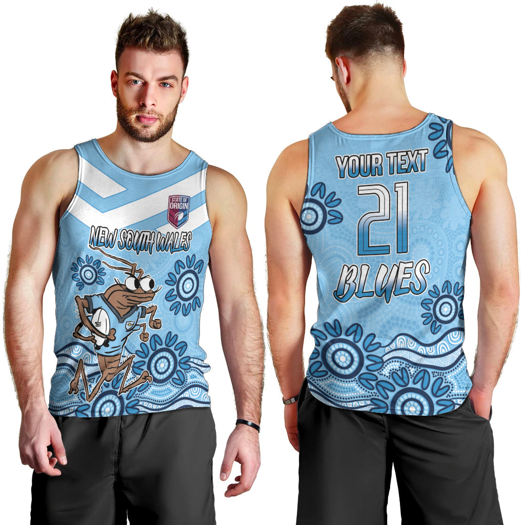 Custom NSW Blues Cockroach Blooded Aboriginal Inspired Men Tank Top - Vibe Hoodie Shop