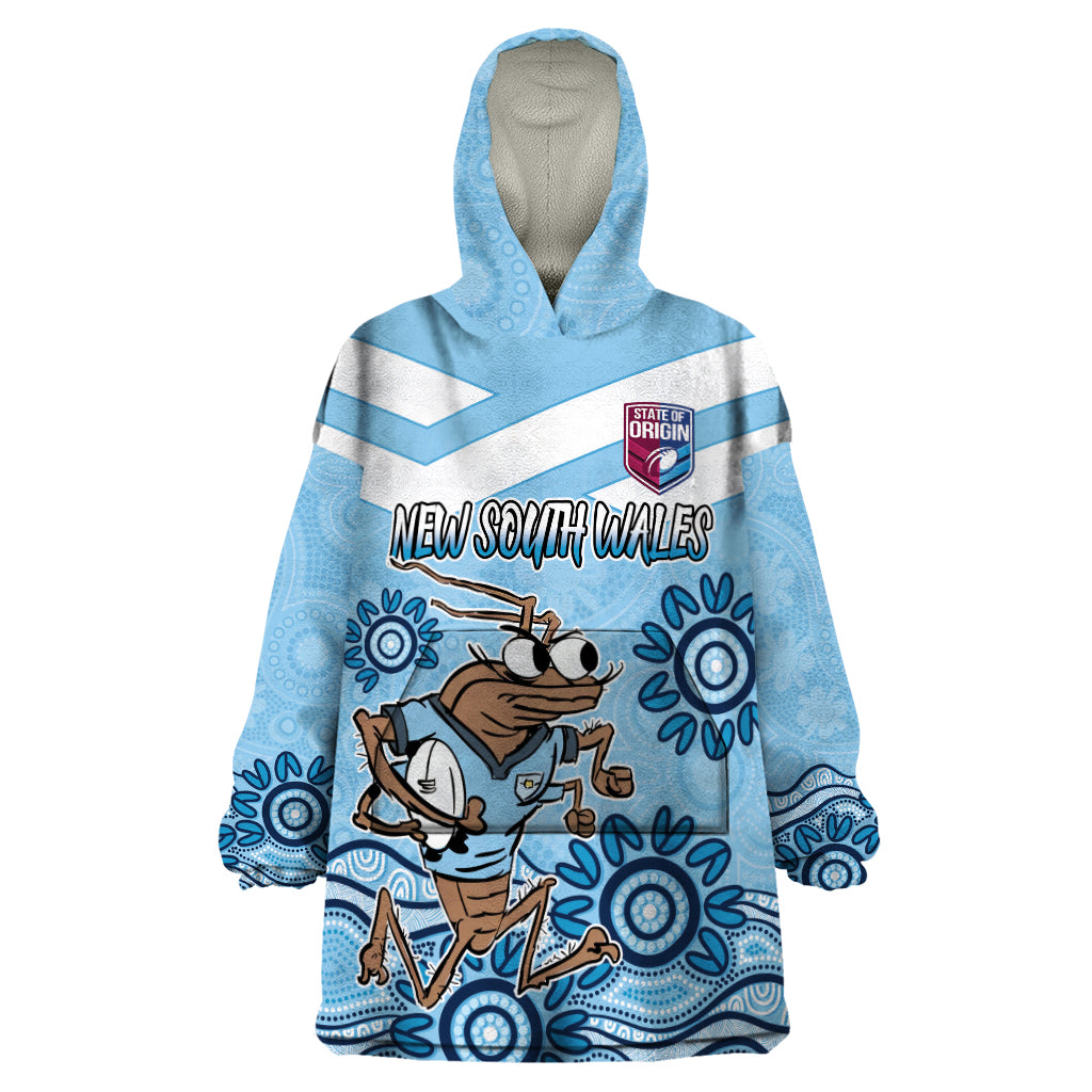 Custom NSW Blues Cockroach Blooded Aboriginal Inspired Wearable Blanket Hoodie - Vibe Hoodie Shop