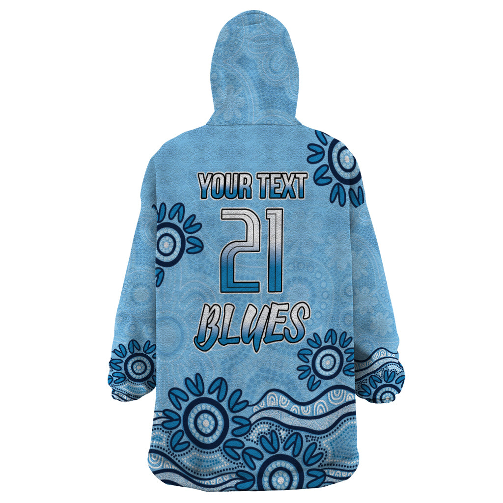 Custom NSW Blues Cockroach Blooded Aboriginal Inspired Wearable Blanket Hoodie - Vibe Hoodie Shop