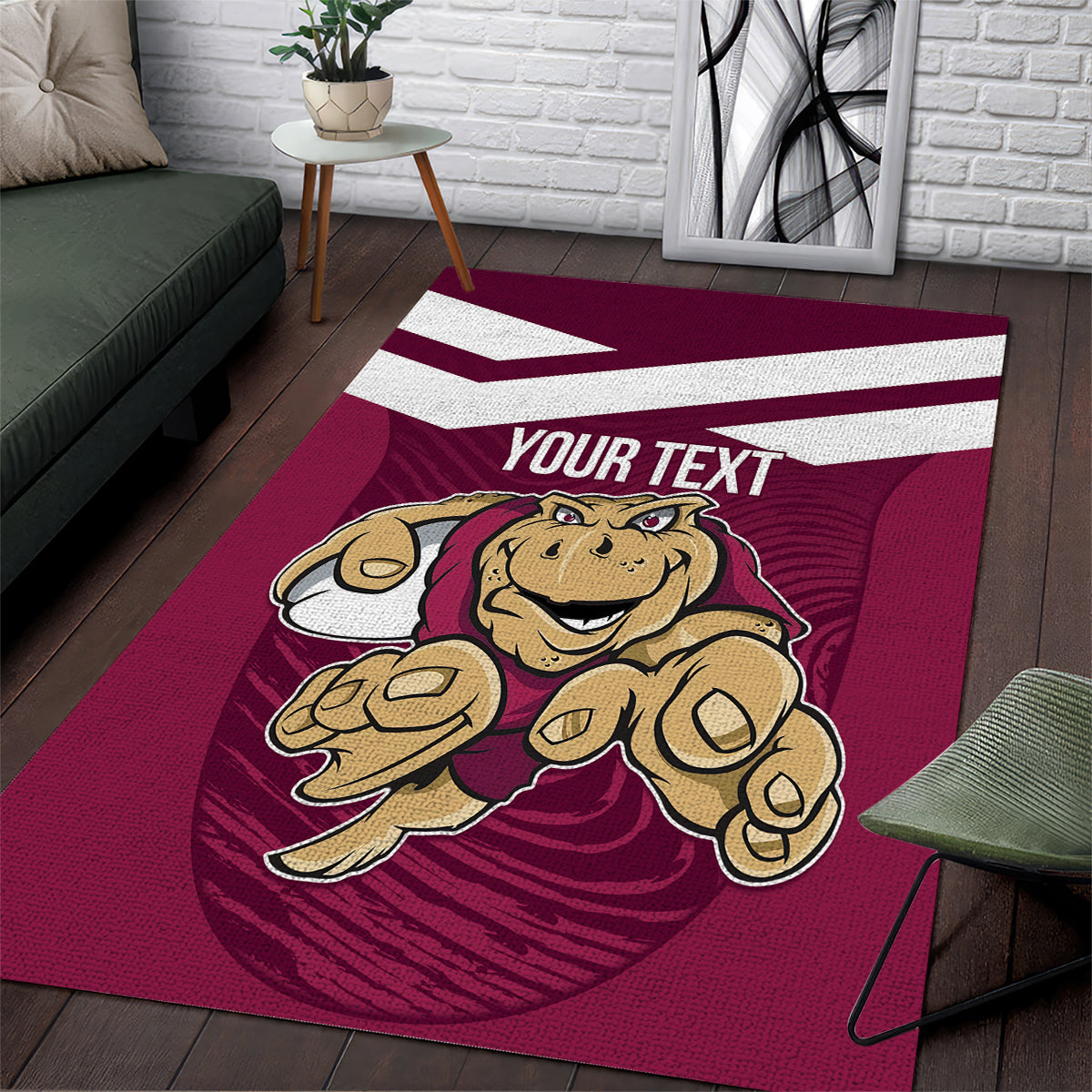 Custom Queensland Rugby Area Rug Maroons Cane Toad Origin Sporty - Vibe Hoodie Shop