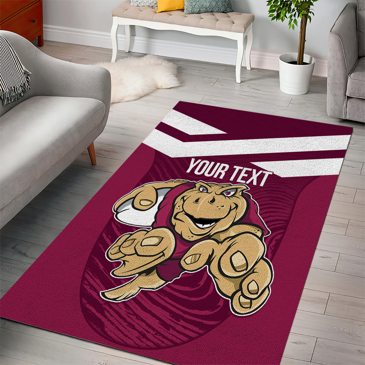 Custom Queensland Rugby Area Rug Maroons Cane Toad Origin Sporty - Vibe Hoodie Shop