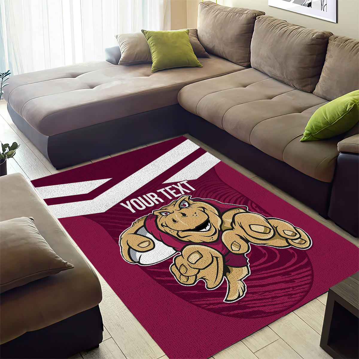 Custom Queensland Rugby Area Rug Maroons Cane Toad Origin Sporty - Vibe Hoodie Shop