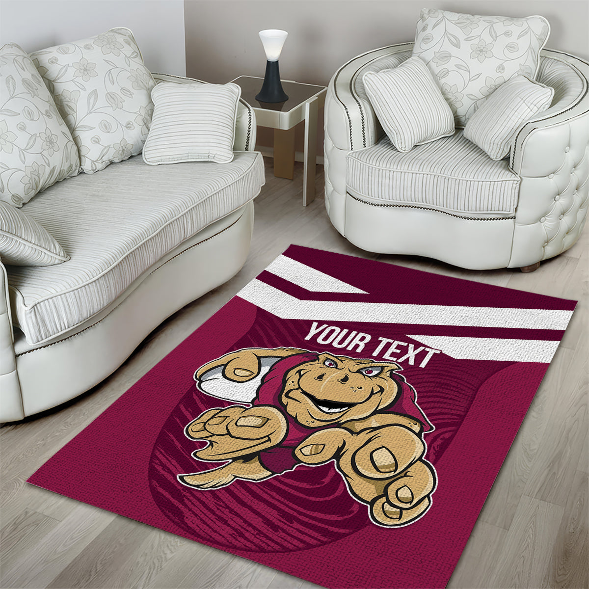 Custom Queensland Rugby Area Rug Maroons Cane Toad Origin Sporty - Vibe Hoodie Shop